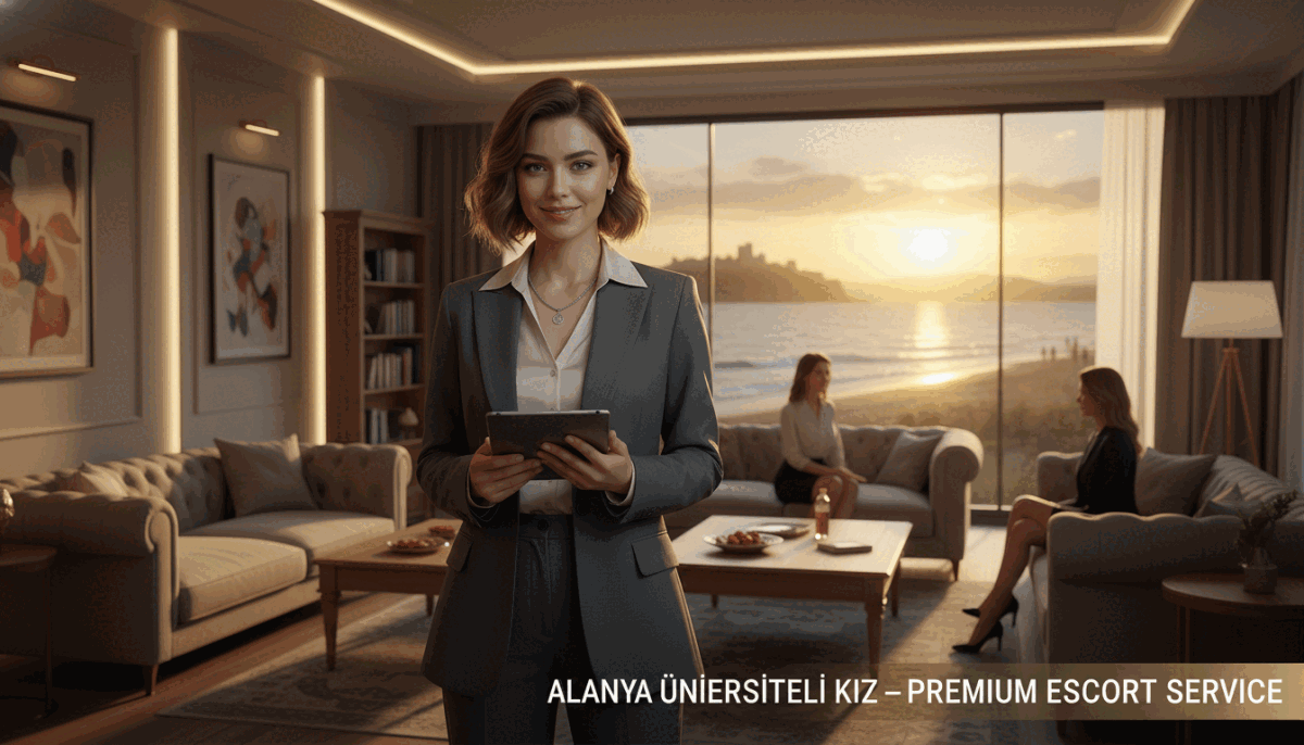 A serene and upscale scene illustrating a safe and elegant escort selection in Alanya. In the foreground, a stylishly dressed young woman exudes professionalism, wearing business attire with subtle elegance. The middle ground features a luxurious lounge area with soft, ambient lighting, showcasing tasteful decor that communicates sophistication. In the background, a picturesque view of Alanya’s coastline, with gentle waves lapping at the shore, enhances the atmosphere. The lighting is warm and inviting, creating a sense of tranquility. A sense of trust and comfort permeates the scene, reflecting the essence of "alanya üniversiteli kız" as a premium escort service. Capture this balance between elegance and safety, emphasizing a welcoming yet professional environment. The overall composition should evoke feelings of relaxation and high standards. A serene and upscale scene illustrating a safe and elegant escort selection in Alanya. In the foreground, a stylishly dressed young woman exudes professionalism, wearing business attire with subtle elegance. The middle ground features a luxurious lounge area with soft, ambient lighting, showcasing tasteful decor that communicates sophistication. In the background, a picturesque view of Alanya’s coastline, with gentle waves lapping at the shore, enhances the atmosphere. The lighting is warm and inviting, creating a sense of tranquility. A sense of trust and comfort permeates the scene, reflecting the essence of "alanya üniversiteli kız" as a premium escort service. Capture this balance between elegance and safety, emphasizing a welcoming yet professional environment. The overall composition should evoke feelings of relaxation and high standards.
