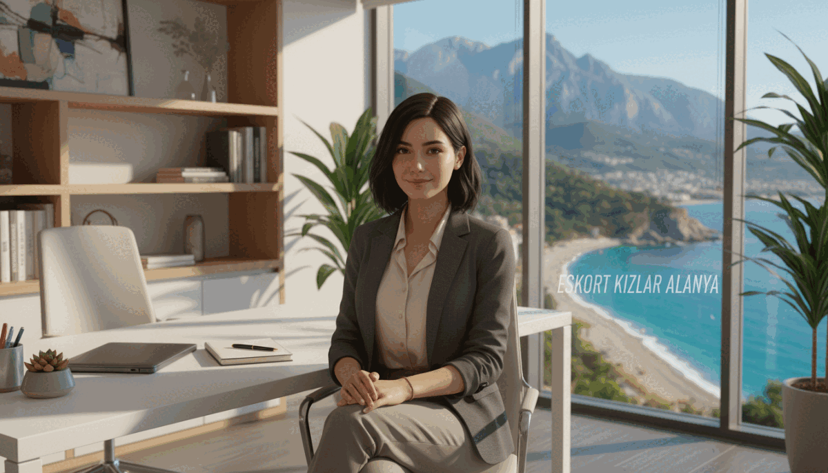 A serene, professional setting featuring a modern office environment. In the foreground, a stylishly dressed young woman sits confidently at a sleek desk, dressed in elegant business attire to convey professionalism and discretion. Her expression is focused yet approachable. In the middle, a warm ambiance is created with soft lighting that highlights the woman's features, accentuated by a well-organized space with tasteful decor and potted plants. In the background, a large window offers a glimpse of Alanya's beautiful coastline and mountains under a clear blue sky, symbolizing the unique experience of "eskort kızlar alanya." The mood is inviting and professional, suggesting a trustworthy and sophisticated service. The composition should emphasize clarity and cleanliness, ensuring the atmosphere reflects privacy and professionalism. A serene, professional setting featuring a modern office environment. In the foreground, a stylishly dressed young woman sits confidently at a sleek desk, dressed in elegant business attire to convey professionalism and discretion. Her expression is focused yet approachable. In the middle, a warm ambiance is created with soft lighting that highlights the woman's features, accentuated by a well-organized space with tasteful decor and potted plants. In the background, a large window offers a glimpse of Alanya's beautiful coastline and mountains under a clear blue sky, symbolizing the unique experience of "eskort kızlar alanya." The mood is inviting and professional, suggesting a trustworthy and sophisticated service. The composition should emphasize clarity and cleanliness, ensuring the atmosphere reflects privacy and professionalism.