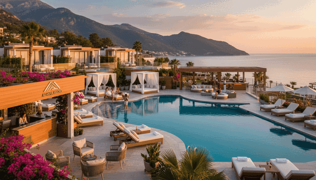 A serene view of a luxury villa in Alanya, elegantly designed to showcase various accommodation options. In the foreground, a welcoming entrance with lush greenery and tasteful outdoor decor. The middle ground features beautifully arranged patio furniture, ideal for relaxing under the warm sun, with inviting lounge chairs by a sparkling pool. In the background, majestic mountains and the shimmering Mediterranean Sea create a picturesque backdrop. The scene is illuminated by soft, golden hour lighting, enhancing a tranquil and inviting atmosphere. The image captures the essence of quality service and comfort, reflecting the essence of "alanya swinger eskort" for guests seeking an integrated and luxurious experience. A serene view of a luxury villa in Alanya, elegantly designed to showcase various accommodation options. In the foreground, a welcoming entrance with lush greenery and tasteful outdoor decor. The middle ground features beautifully arranged patio furniture, ideal for relaxing under the warm sun, with inviting lounge chairs by a sparkling pool. In the background, majestic mountains and the shimmering Mediterranean Sea create a picturesque backdrop. The scene is illuminated by soft, golden hour lighting, enhancing a tranquil and inviting atmosphere. The image captures the essence of quality service and comfort, reflecting the essence of "alanya swinger eskort" for guests seeking an integrated and luxurious experience.