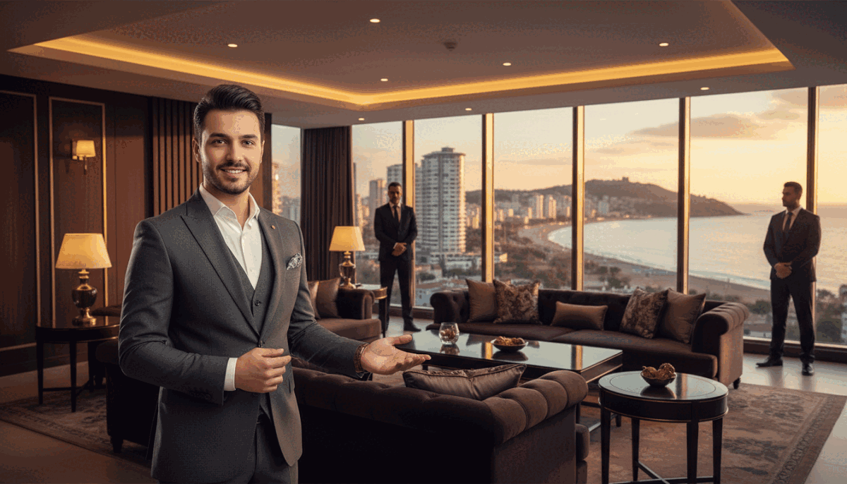 A sophisticated scene depicting professional escort services emphasizing security and discretion in Alanya. In the foreground, a well-dressed individual in business attire stands confidently, displaying a welcoming demeanor. The middle ground features a luxurious, upscale environment, hinting at elegance with plush furnishings and soft lighting that creates an inviting atmosphere. The background showcases a picturesque view of Alanya, blending modern architecture with a glimpse of the beautiful coastline, bathed in warm golden sunset hues. The use of soft focus on the background adds depth, while the lighting highlights the professionalism and quality of the service. The mood is one of trust and sophistication, embodying the essence of "eskort kızlar alanya" for a refined audience. A sophisticated scene depicting professional escort services emphasizing security and discretion in Alanya. In the foreground, a well-dressed individual in business attire stands confidently, displaying a welcoming demeanor. The middle ground features a luxurious, upscale environment, hinting at elegance with plush furnishings and soft lighting that creates an inviting atmosphere. The background showcases a picturesque view of Alanya, blending modern architecture with a glimpse of the beautiful coastline, bathed in warm golden sunset hues. The use of soft focus on the background adds depth, while the lighting highlights the professionalism and quality of the service. The mood is one of trust and sophistication, embodying the essence of "eskort kızlar alanya" for a refined audience.