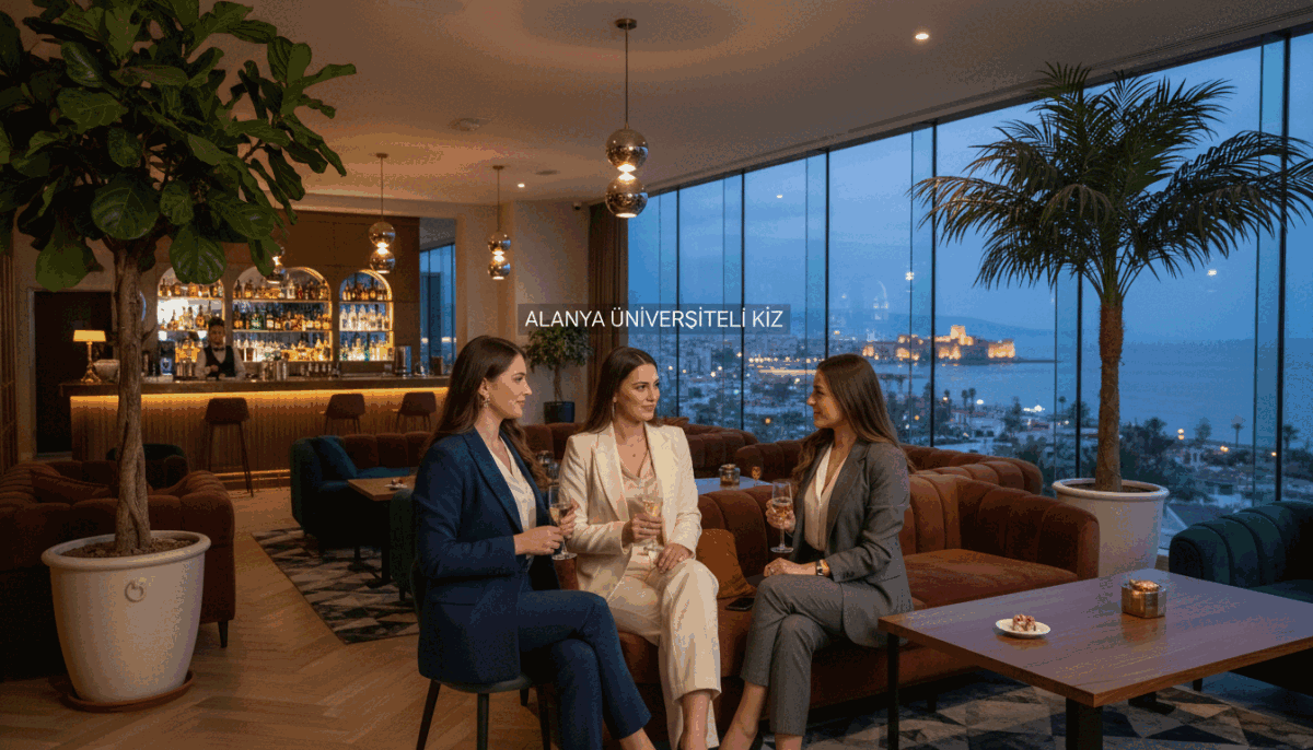 A sophisticated setting showcasing a classy selection of professional escorts in Alanya. In the foreground, well-dressed women in elegant business attire engaged in thoughtful conversation, exuding confidence and charm. The middle ground features a stylish, upscale lounge with tasteful decor, softly illuminated by ambient lighting, creating an inviting and warm atmosphere. Lush green plants and modern furniture add to the aesthetic appeal. The background captures panoramic views of Alanya's beautiful coastline through large windows, emphasizing the locale's charm. The scene is captured with a slight depth of field to highlight the subjects while blurring the background subtly. The overall mood is upscale, professional, and inviting, reflecting the careful selection process of "alanya üniversiteli kız". No explicit content is depicted. A sophisticated setting showcasing a classy selection of professional escorts in Alanya. In the foreground, well-dressed women in elegant business attire engaged in thoughtful conversation, exuding confidence and charm. The middle ground features a stylish, upscale lounge with tasteful decor, softly illuminated by ambient lighting, creating an inviting and warm atmosphere. Lush green plants and modern furniture add to the aesthetic appeal. The background captures panoramic views of Alanya's beautiful coastline through large windows, emphasizing the locale's charm. The scene is captured with a slight depth of field to highlight the subjects while blurring the background subtly. The overall mood is upscale, professional, and inviting, reflecting the careful selection process of "alanya üniversiteli kız". No explicit content is depicted.