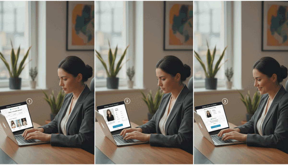 A step-by-step visual representation of the online escort reservation process, showcasing a modern, user-friendly interface on a sleek laptop. In the foreground, a professional individual in smart business attire is seen sitting at a stylish desk, engaged in making a reservation. The background features a softly lit, contemporary office space with decorative plants and minimalistic decor. Middle-ground elements include a clear view of the laptop screen displaying the "Alanya otel ve escort" website, with highlighted reservation steps. The lighting is warm and inviting, casting a friendly atmosphere. The angle is slightly above eye-level, giving a comprehensive view of the scene while ensuring professionalism and approachability are conveyed. The overall mood is calm and efficient, emphasizing simplicity in the reservation process. A step-by-step visual representation of the online escort reservation process, showcasing a modern, user-friendly interface on a sleek laptop. In the foreground, a professional individual in smart business attire is seen sitting at a stylish desk, engaged in making a reservation. The background features a softly lit, contemporary office space with decorative plants and minimalistic decor. Middle-ground elements include a clear view of the laptop screen displaying the "Alanya otel ve escort" website, with highlighted reservation steps. The lighting is warm and inviting, casting a friendly atmosphere. The angle is slightly above eye-level, giving a comprehensive view of the scene while ensuring professionalism and approachability are conveyed. The overall mood is calm and efficient, emphasizing simplicity in the reservation process.