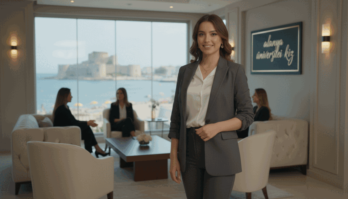 A stylish and sophisticated scene showcasing a premium escort service in Alanya, featuring professional female escorts dressed in elegant business attire. In the foreground, an elegantly dressed young woman with a friendly smile stands confidently, exuding professionalism. The middle ground includes a luxurious, modern lounge setting with tasteful decor and plush seating, emphasizing comfort and class. In the background, a subtle view of Alanya's picturesque coastline can be seen through large windows, adding to the ambiance. Warm, soft lighting creates an inviting atmosphere. The lens captures a slight depth of field, focusing on the subject while subtly blurring the background. Emphasize the brand name “alanya üniversiteli kız” subtly integrated into the stylish surroundings, enhancing the image's upscale feel without any text overlays or intrusive elements. A stylish and sophisticated scene showcasing a premium escort service in Alanya, featuring professional female escorts dressed in elegant business attire. In the foreground, an elegantly dressed young woman with a friendly smile stands confidently, exuding professionalism. The middle ground includes a luxurious, modern lounge setting with tasteful decor and plush seating, emphasizing comfort and class. In the background, a subtle view of Alanya's picturesque coastline can be seen through large windows, adding to the ambiance. Warm, soft lighting creates an inviting atmosphere. The lens captures a slight depth of field, focusing on the subject while subtly blurring the background. Emphasize the brand name “alanya üniversiteli kız” subtly integrated into the stylish surroundings, enhancing the image's upscale feel without any text overlays or intrusive elements.