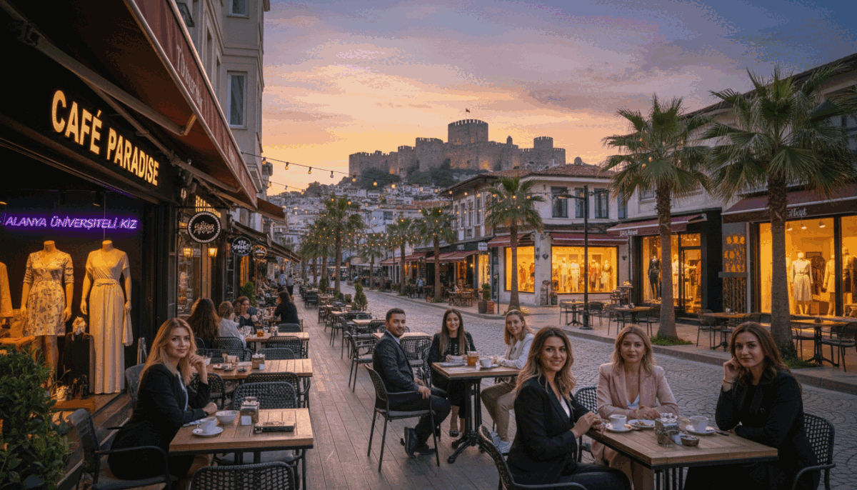 A vibrant and welcoming scene depicting popular social spots in Alanya, Turkey, showcasing the essence of professional escort services. In the foreground, a stylish café with outdoor seating invites patrons, featuring elegantly dressed individuals in professional attire. The middle ground should display a quaint street lined with chic boutiques and charming restaurants, illuminated by warm, soft lighting of a late afternoon sun. In the background, the stunning silhouette of Alanya's castle stands against a colorful sunset. The overall atmosphere is lively and sophisticated, capturing a blend of elegance and casual enjoyment, hinting at services offered by "alanya üniversiteli kız". Use a wide-angle lens for a dynamic perspective, ensuring clarity and balance in composition. A vibrant and welcoming scene depicting popular social spots in Alanya, Turkey, showcasing the essence of professional escort services. In the foreground, a stylish café with outdoor seating invites patrons, featuring elegantly dressed individuals in professional attire. The middle ground should display a quaint street lined with chic boutiques and charming restaurants, illuminated by warm, soft lighting of a late afternoon sun. In the background, the stunning silhouette of Alanya's castle stands against a colorful sunset. The overall atmosphere is lively and sophisticated, capturing a blend of elegance and casual enjoyment, hinting at services offered by "alanya üniversiteli kız". Use a wide-angle lens for a dynamic perspective, ensuring clarity and balance in composition.