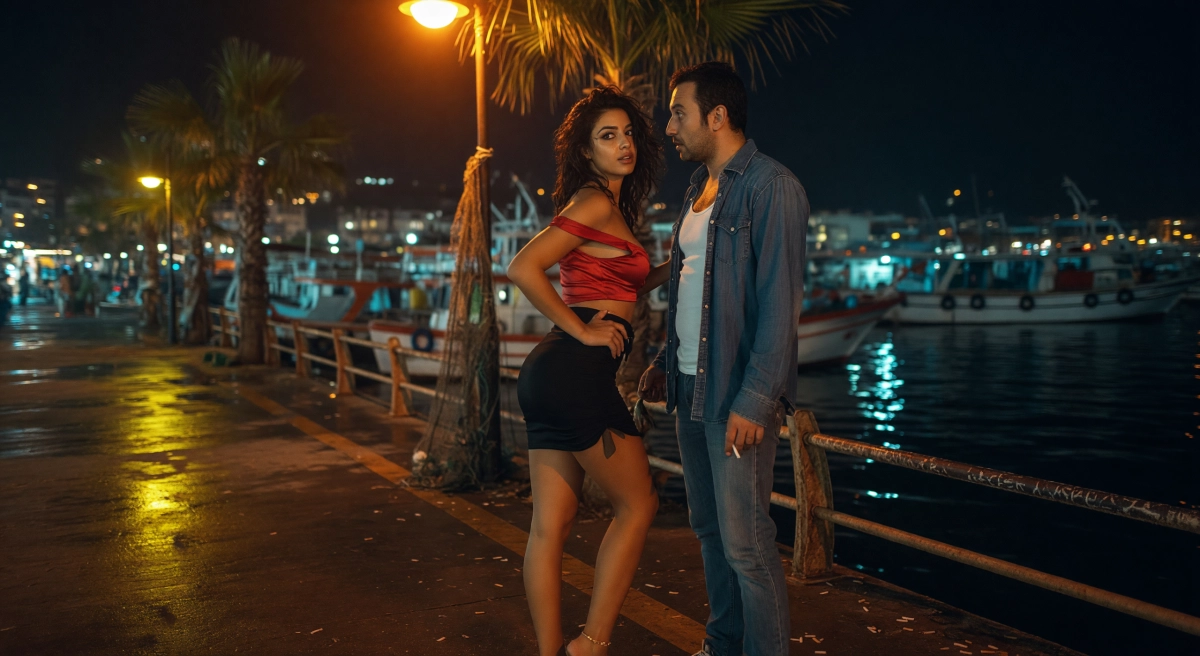 Alanya escort gece yarısı macerasını betimleyen ateşli gece görseli